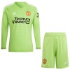 Conjunto (Camiseta+Pantalón Corto) Portero Manga Larga Manchester United Primera Equipación 23-24 - Niño